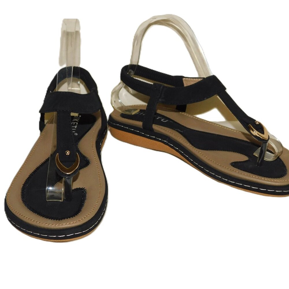 Siketu T-Strap Thong Slingback Sandals Size 37 US Size 7